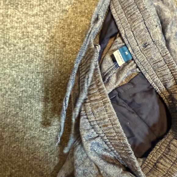 Old Navy Pants Womens Medium Blue Linen Blend Cropped Stretch Waist Boho - Picture 11 of 12